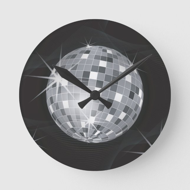 Horloge Ronde boule disco argent (Recto)