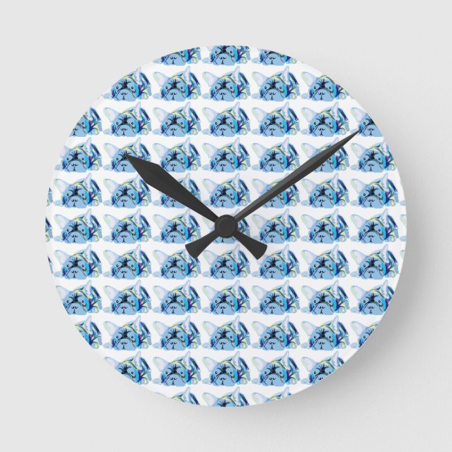 Horloge Ronde Bouledogues français (Recto)