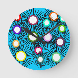 Horloge Ronde Boules à pointes géométriques 