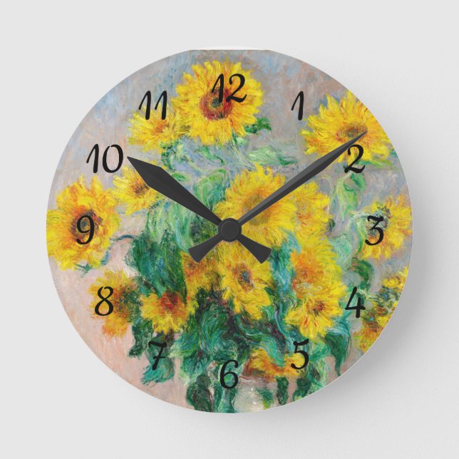 Horloge Ronde Bouquet de tournesols Claude Monet (Recto)
