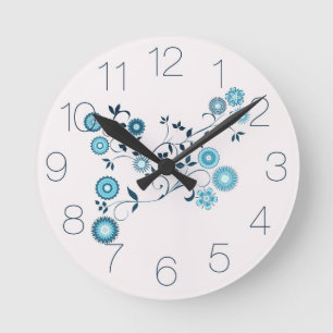 Horloge Ronde Bouquet floral Blue Delft