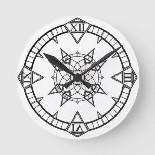Horloge Ronde Boussole gothique de tatouage de montre d'horloge