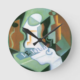 Horloge Ronde Bouteille et compotier par Juan Gris, Cubisme Vint