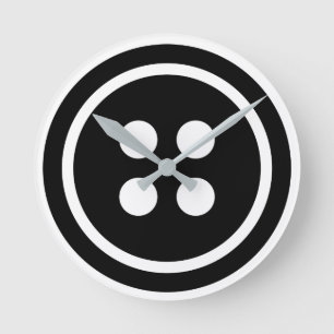 Horloge Ronde Bouton noir
