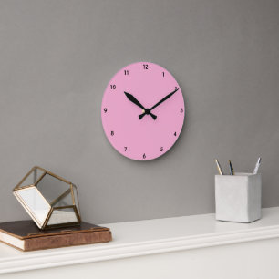 Horloge Ronde Bouton Rose Pastel