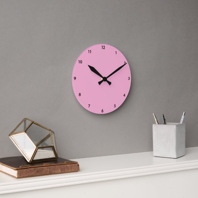 Horloge Ronde Bouton Rose Pastel (Bureau)