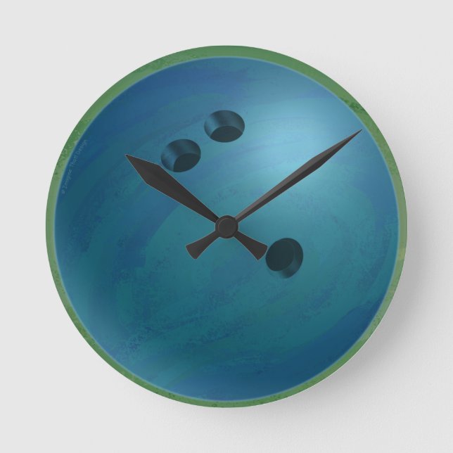 Horloge Ronde Bowling Ball Blue (Recto)