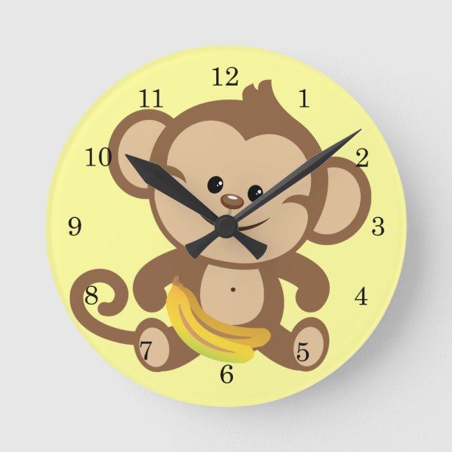 Horloge Ronde Boy Monkey With Banana (Recto)