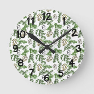 Horloge Ronde Branches de pin