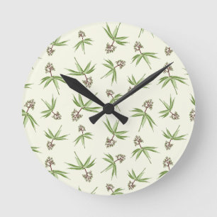 Horloge Ronde Branches rouges sur crème - motif sans soudure.