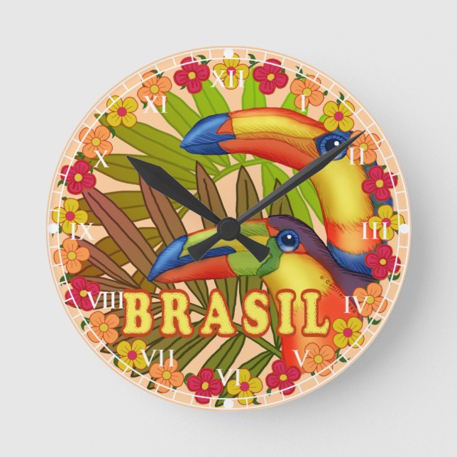Horloge Ronde Brasil Toucans (Recto)