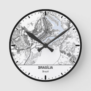 Horloge Ronde Brasilia Clock City Line Art