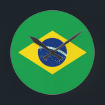 Horloge Ronde Brazil<br><div class="desc">National Flag Federative Republic of Brazil south or latin america</div>