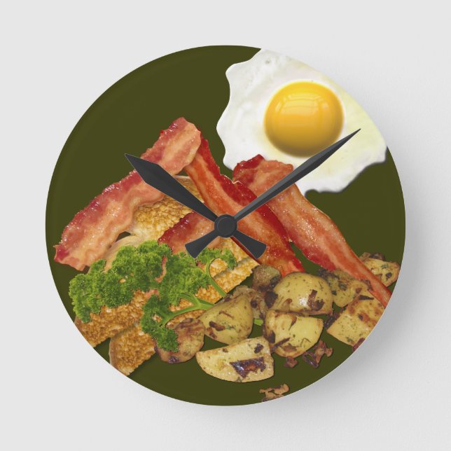 Horloge Ronde Breakfast Landscape Bacon Eggs (Recto)