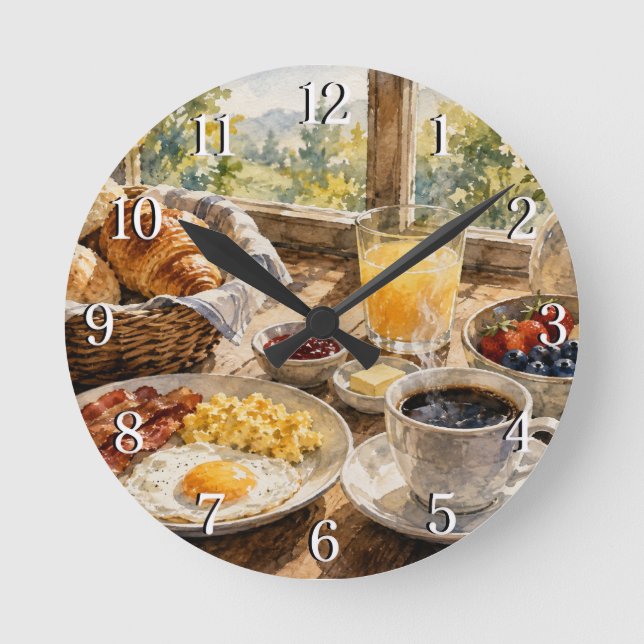 Horloge Ronde Breakfast Table Wall Clock — Cozy Kitchen Design (Recto)