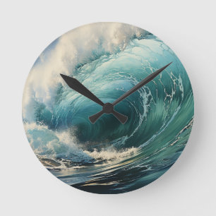 Horloge Ronde Breaking Surf thème de peinture