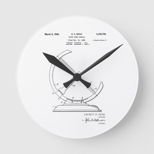 Horloge Ronde Brevet Sundial (Recto)