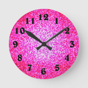 Horloge Ronde Bright pink glitter fashion