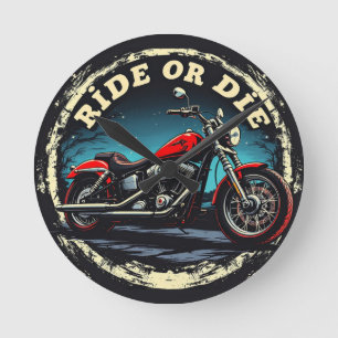 Horloge Ronde Brite-T Motorcycle Ride or Die 0018667