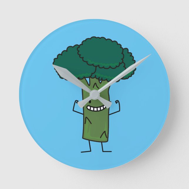 Horloge Ronde Broccoli Flexing happy tree head green vegetable (Recto)