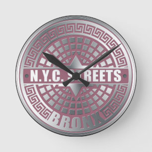 Horloge Ronde Bronx de couverture de trou