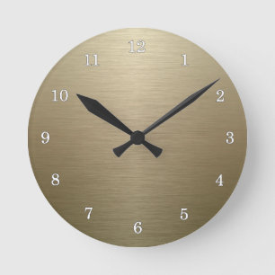 Horloge Ronde Bronze de Brushed