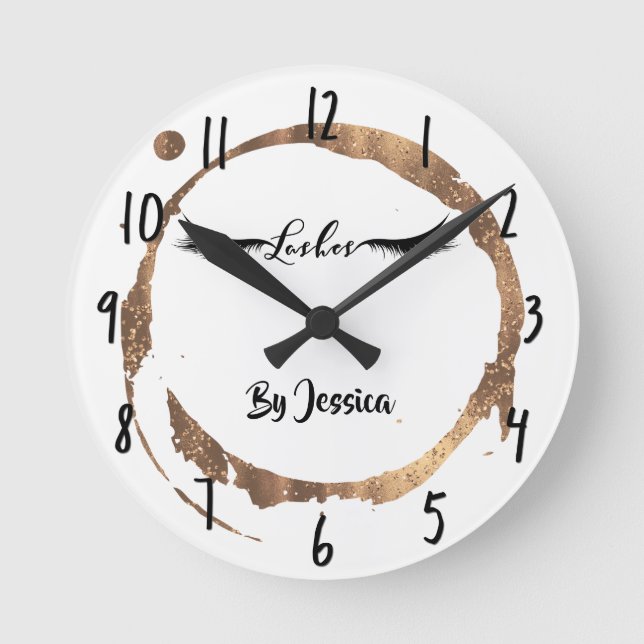 Horloge Ronde Bronze Parties scintillant Or Tige de verre modern (Recto)