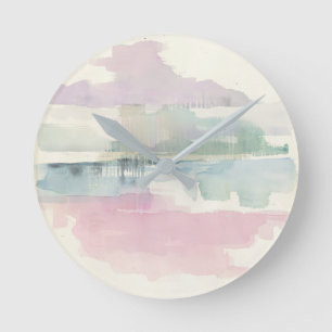 Horloge Ronde Brouillard de levage   Dans Les Pastels Soft