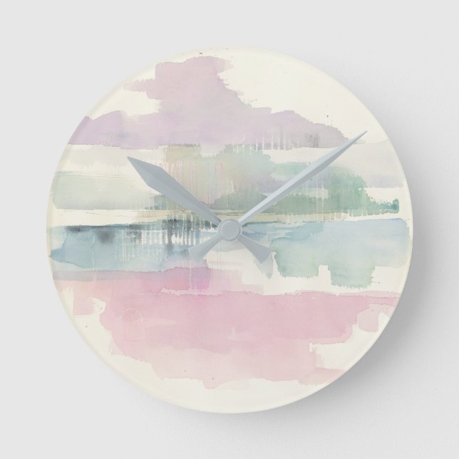 Horloge Ronde Brouillard de levage | Dans Les Pastels Soft (Recto)