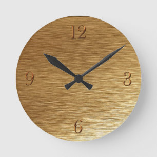 Horloge Ronde Brushed Gold Metal-look Wall Clock