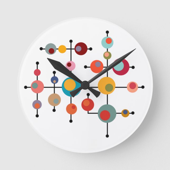 Horloge Ronde Bubbles de Mid-Century (Recto)