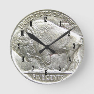 HORLOGE RONDE BUFFALO NICKEL