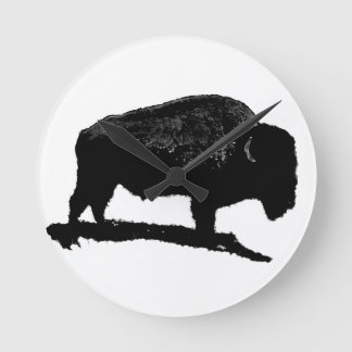 Horloge Ronde Buffle noir et blanc