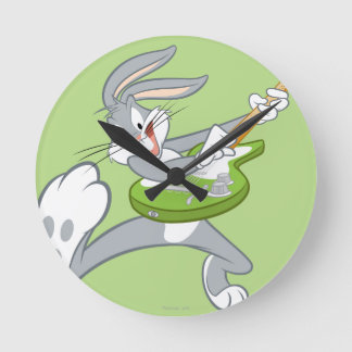 Horloge Ronde BUGS BUNNY™ Rocking sur guitare