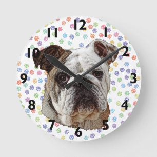 Horloge Ronde Bulldog Portrait Clock