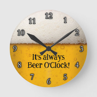 Horloge Ronde Bulles de bière - Gros plan