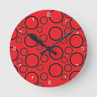 Horloge Ronde Bulles minimalistes : motif de cercle géométrique