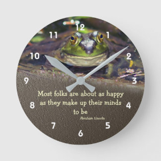 Horloge Ronde Bullfrog Happiness Citation inspirante