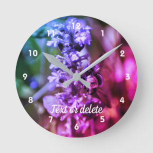 Horloge Ronde Bumble Bee On Flower Abstrait Personnalisé