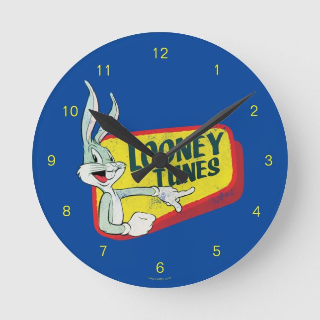 Horloge Ronde BUNNY™ LOONEY TUNES™ Correctif rétro (Recto)