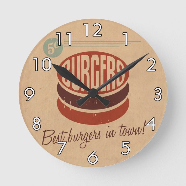 Horloge Ronde Burger rétro (Recto)