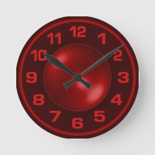 Horloge Ronde Burned red wall clock