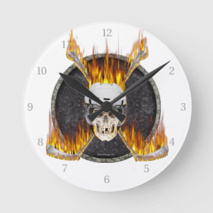 Horloge Ronde Burning Hockey Stick