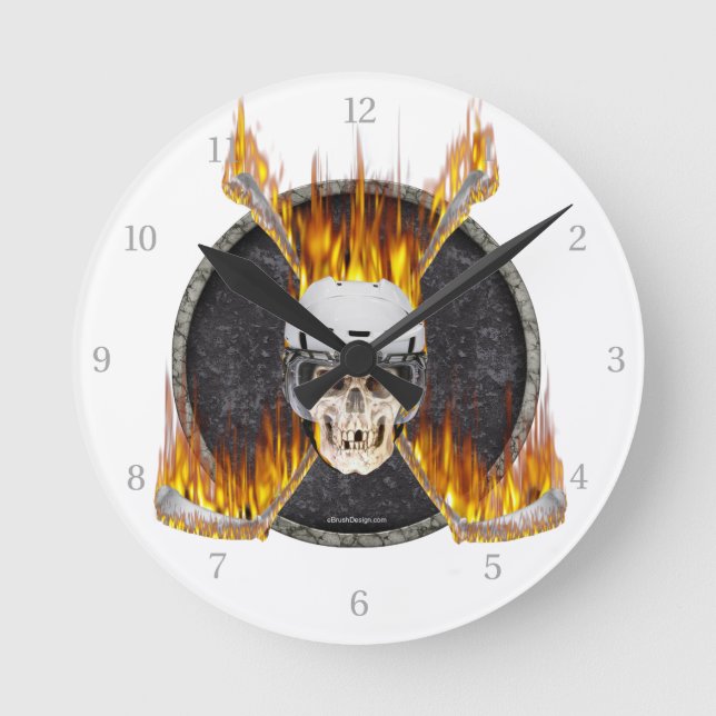 Horloge Ronde Burning Hockey Stick (Recto)