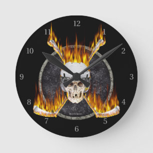 Horloge Ronde Burning Hockey Stick