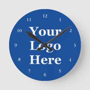 Horloge Ronde Business Deep Blue Modèle Votre logo ici