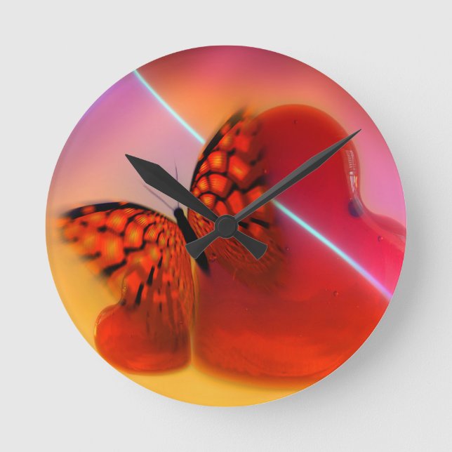 Horloge Ronde Butterfly and Hearts (Recto)