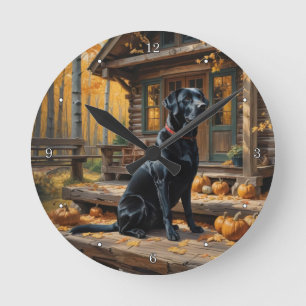 Horloge Ronde Cabine du journal de l'extracteur Black Labrador A