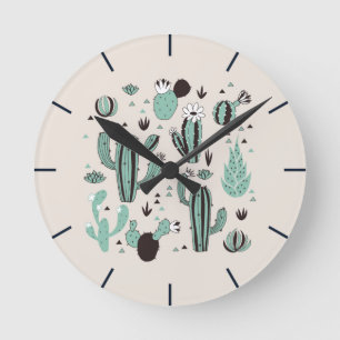 Horloge Ronde Cacti