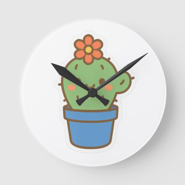 Horloge Ronde Cactus lunaires (Recto)